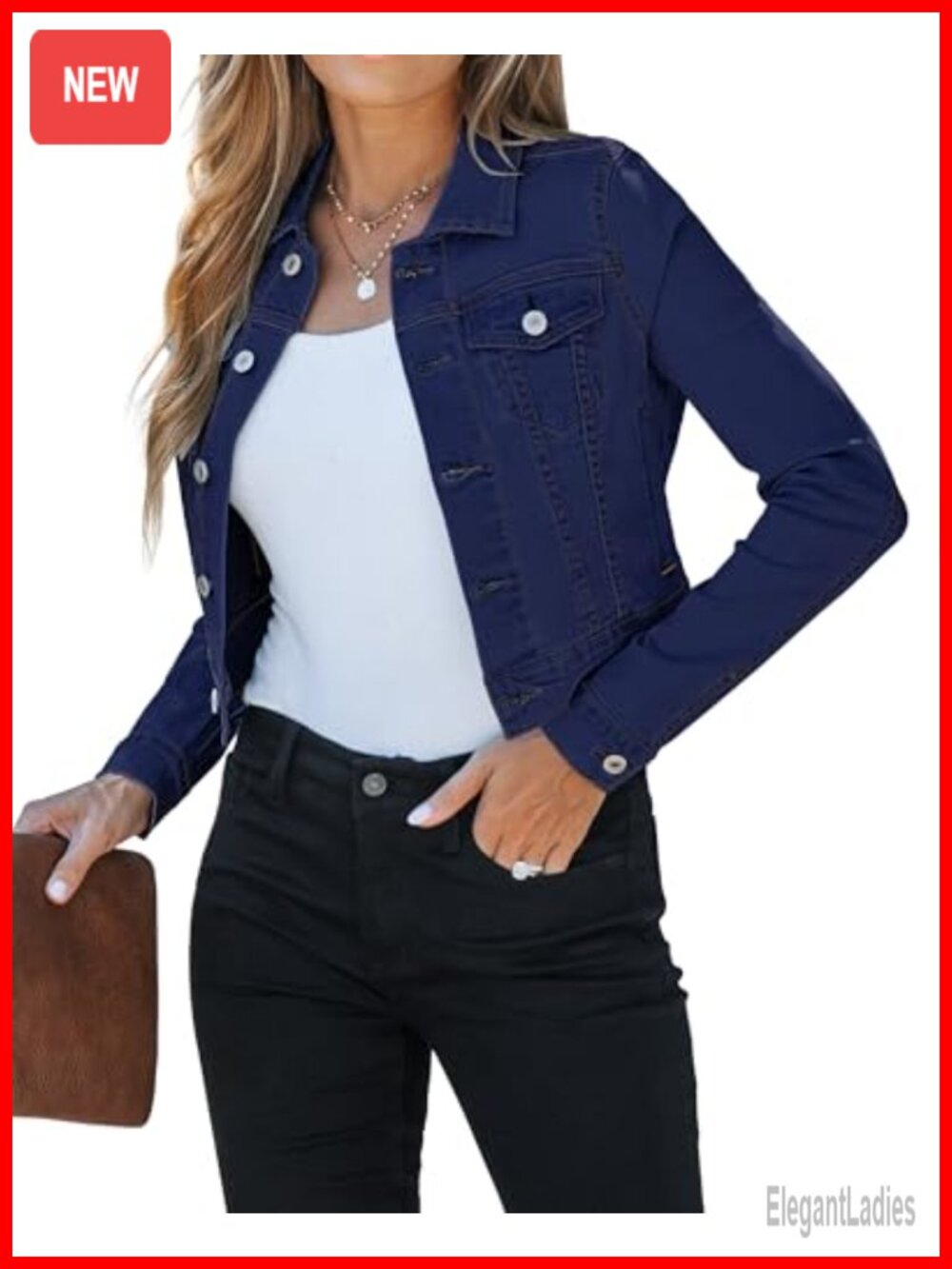 Cropped Jean Jacket Women Lightweight Stretchy Denim Shacket with Pockets